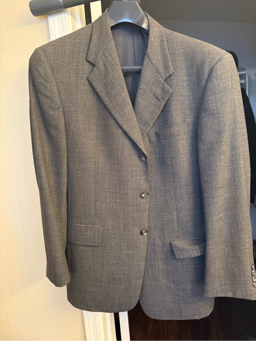 Hart Schaffner Marx Gray Textured Wool-Blend Sport Coat